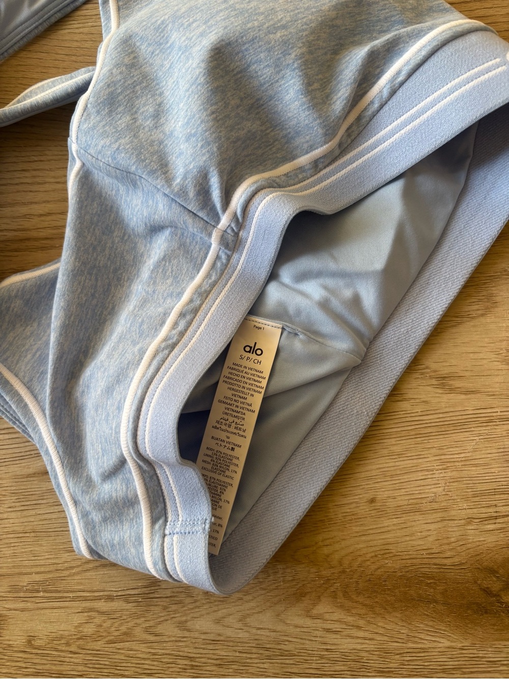 NWOT ALO Yoga Alosoft Heart Throb Bra size Small in Seashell Blue Heather - Picture 6 of 8